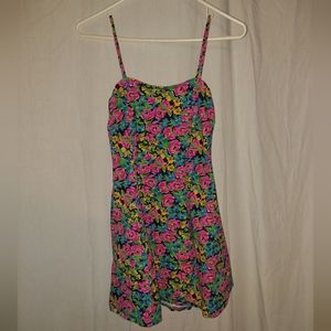 Girls flower print sleeveless dress